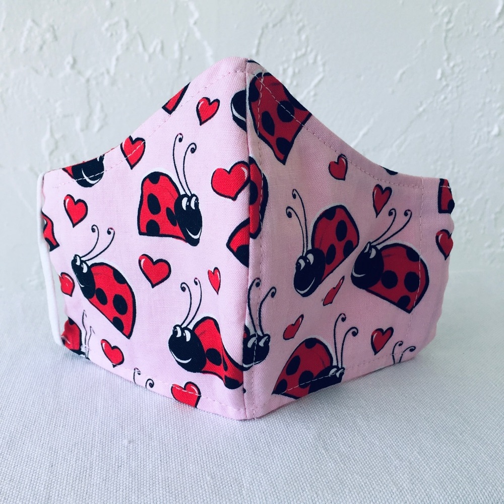 3 FOR $29 FACE MASK RED BLACK LADY BUGS PINK - Picture 5 of 8